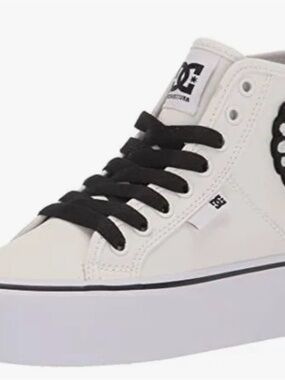 Limited edition DC Women’s White High-Top Sneakers with Black Laces